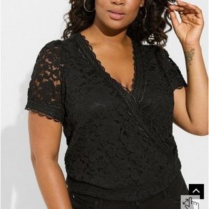 Torrid Stretch Lace Surplice Crop Top